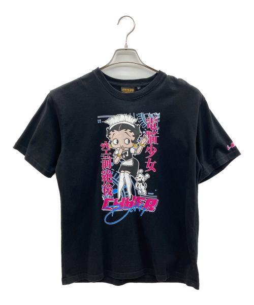 LowBlowKnuckle（ロウブロウナックル）LowBlowKnuckle (ロウブロウナックル) キャラクターTシャツ　ベティ・ブープ ブラック サイズ:Lの古着・服飾アイテム