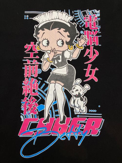 LowBlowKnuckle（ロウブロウナックル）LowBlowKnuckle (ロウブロウナックル) キャラクターTシャツ　ベティ・ブープ ブラック サイズ:Lの古着・服飾アイテム