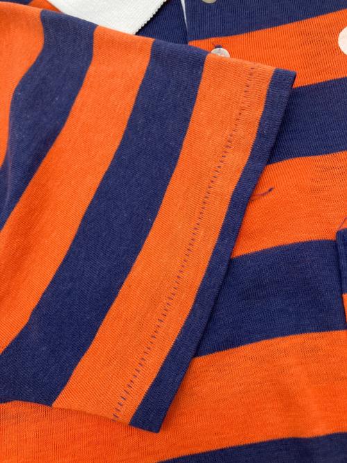 Lion UNIFORM（ライオン ユニフォーム）Lion UNIFORM (ライオン ユニフォーム) 70sポロシャツ オレンジ×ネイビー サイズ:Ｍの古着・服飾アイテム