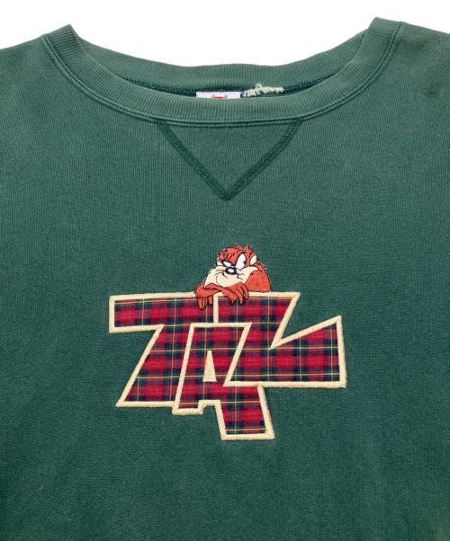 LOONEY TUNES（ルーニーチューンズ）LOONEY TUNES (ルーニーチューンズ) 90sキャラクタースウェット　1997年製　古着 グリーン サイズ:不明の古着・服飾アイテム