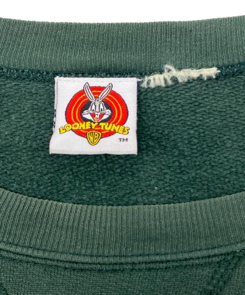 LOONEY TUNES（ルーニーチューンズ）LOONEY TUNES (ルーニーチューンズ) 90sキャラクタースウェット　1997年製　古着 グリーン サイズ:不明の古着・服飾アイテム