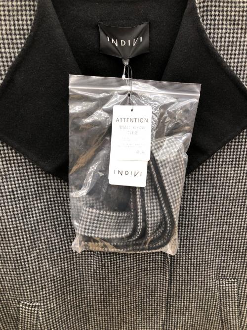 INDIVI（インディヴィ）INDIVI (インディヴィ) リバージレコート ブラック×グレー サイズ:38 未使用品の古着・服飾アイテム
