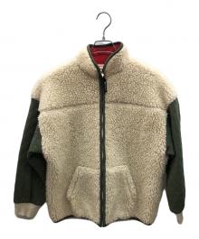 Champion（チャンピオン）の古着「フリースジャケット」｜ホワイト×オリーブ