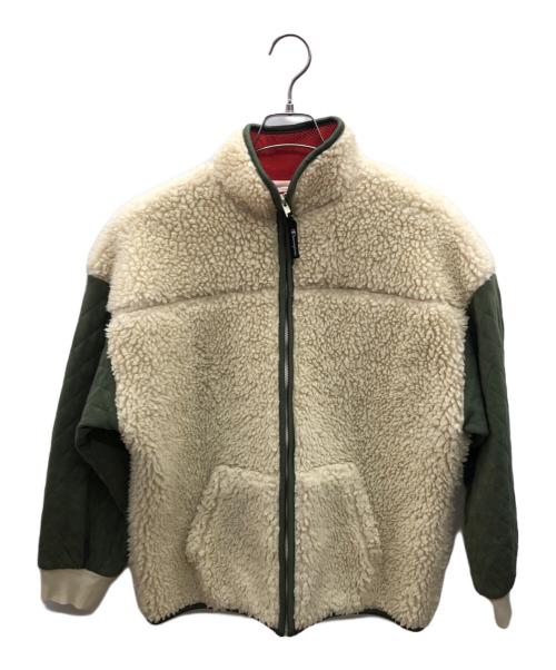 Champion（チャンピオン）Champion (チャンピオン) フリースジャケット ホワイト×オリーブ サイズ:Lの古着・服飾アイテム