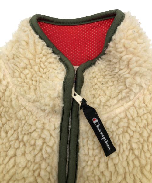 Champion（チャンピオン）Champion (チャンピオン) フリースジャケット ホワイト×オリーブ サイズ:Lの古着・服飾アイテム