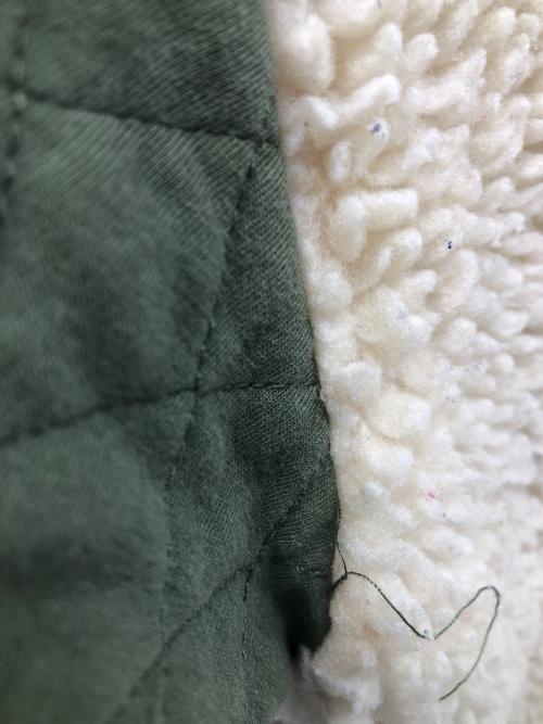 Champion（チャンピオン）Champion (チャンピオン) フリースジャケット ホワイト×オリーブ サイズ:Lの古着・服飾アイテム