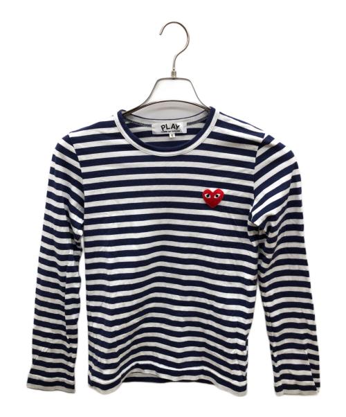 PLAY COMME des GARCONS（プレイコムデギャルソン）PLAY COMME des GARCONS (プレイコムデギャルソン) ボーダーカットソー ネイビー×ホワイト サイズ:Sの古着・服飾アイテム