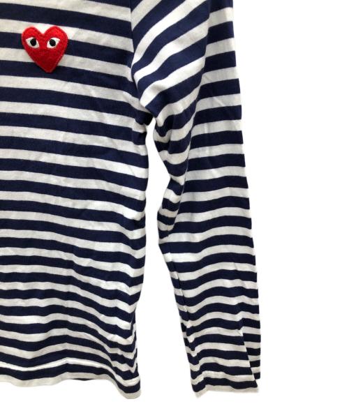 PLAY COMME des GARCONS（プレイコムデギャルソン）PLAY COMME des GARCONS (プレイコムデギャルソン) ボーダーカットソー ネイビー×ホワイト サイズ:Sの古着・服飾アイテム