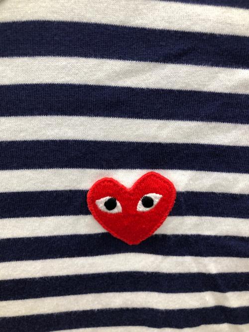 PLAY COMME des GARCONS（プレイコムデギャルソン）PLAY COMME des GARCONS (プレイコムデギャルソン) ボーダーカットソー ネイビー×ホワイト サイズ:Sの古着・服飾アイテム