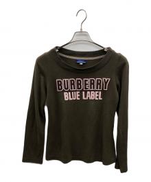 BURBERRY BLUE LABEL（バーバリーロンドンブルーレーベル）の古着「ロゴ刺繍ニット」｜ブラウン