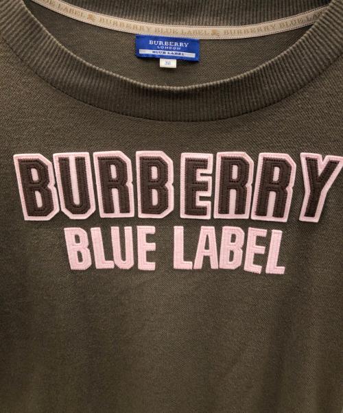 BURBERRY BLUE LABEL（バーバリーロンドンブルーレーベル）BURBERRY BLUE LABEL (バーバリーロンドンブルーレーベル) ロゴ刺繍ニット ブラウン サイズ:38の古着・服飾アイテム