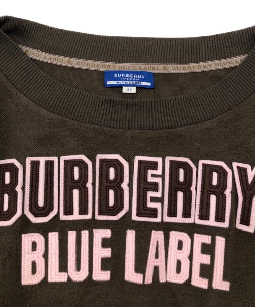BURBERRY BLUE LABEL（バーバリーロンドンブルーレーベル）BURBERRY BLUE LABEL (バーバリーロンドンブルーレーベル) ロゴ刺繍ニット ブラウン サイズ:38の古着・服飾アイテム