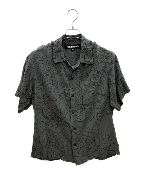 NEIGHBORHOOD（ネイバーフッド）NEIGHBORHOOD (ネイバーフッド) SPIDERWEB HAWAIIAN SHIRT グレー サイズ:Mの古着・服飾アイテム