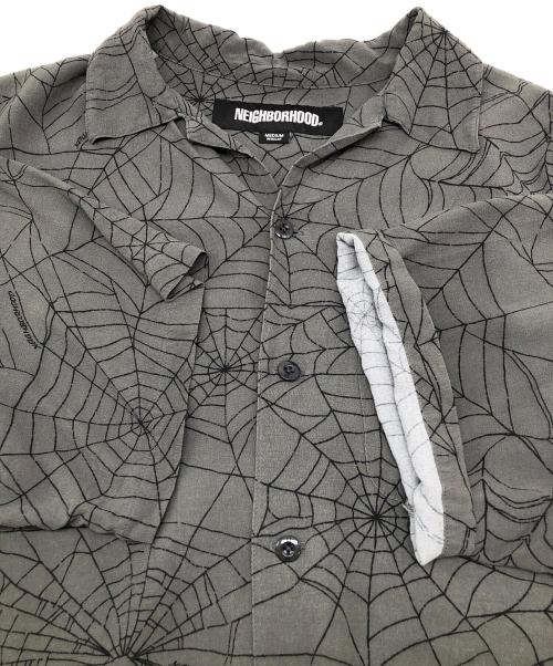 NEIGHBORHOOD（ネイバーフッド）NEIGHBORHOOD (ネイバーフッド) SPIDERWEB HAWAIIAN SHIRT グレー サイズ:Mの古着・服飾アイテム