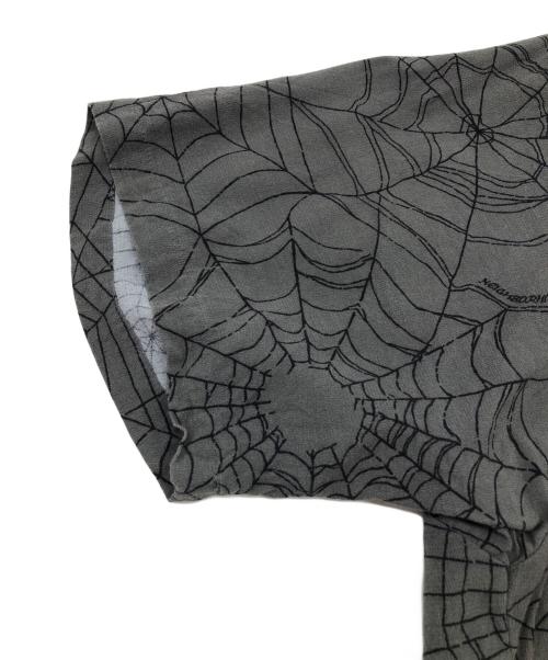 NEIGHBORHOOD（ネイバーフッド）NEIGHBORHOOD (ネイバーフッド) SPIDERWEB HAWAIIAN SHIRT グレー サイズ:Mの古着・服飾アイテム