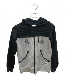 adidas×NEIGHBORHOOD（アディダス×ネイバーフッド）の古着「ジップパーカー」｜グレー×ブラック