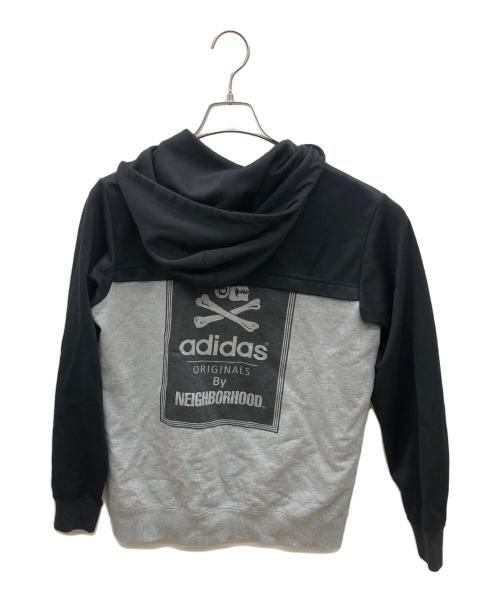 adidas（アディダス）adidas (アディダス) NEIGHBORHOOD (ネイバーフッド) ジップパーカー グレー×ブラック サイズ:Ｍの古着・服飾アイテム