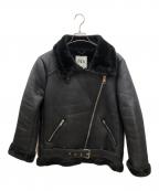 ZARAザラ）の古着「フェイクムートンライダースジャケット」｜ブラック