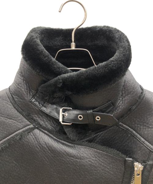 ZARA（ザラ）ZARA (ザラ) フェイクムートンライダースジャケット ブラック サイズ:Lの古着・服飾アイテム