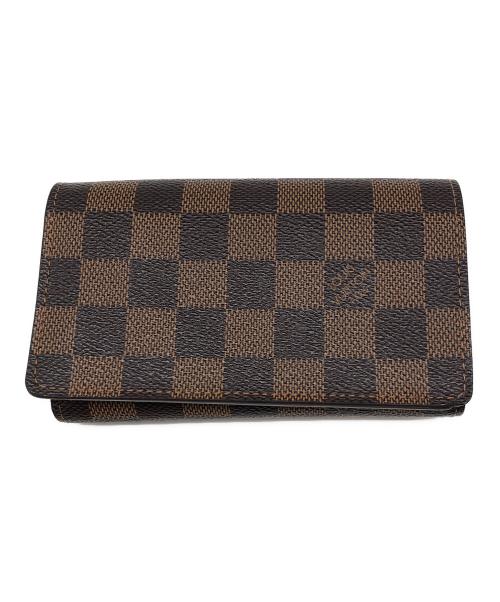 LOUIS VUITTON（ルイ ヴィトン）LOUIS VUITTON (ルイ ヴィトン) ダミエ　ポルトモネ・ビエ・トレゾール ブラウン×ブラックの古着・服飾アイテム