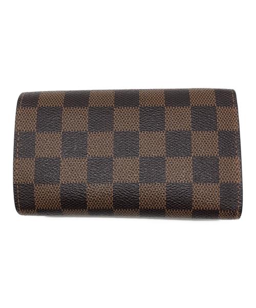 LOUIS VUITTON（ルイ ヴィトン）LOUIS VUITTON (ルイ ヴィトン) ダミエ　ポルトモネ・ビエ・トレゾール ブラウン×ブラックの古着・服飾アイテム