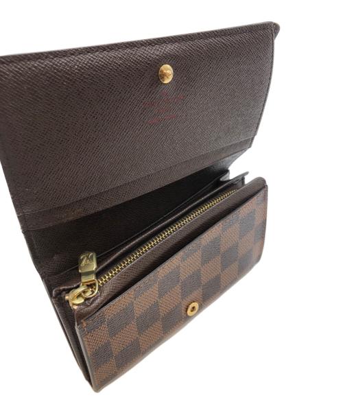 LOUIS VUITTON（ルイ ヴィトン）LOUIS VUITTON (ルイ ヴィトン) ダミエ　ポルトモネ・ビエ・トレゾール ブラウン×ブラックの古着・服飾アイテム