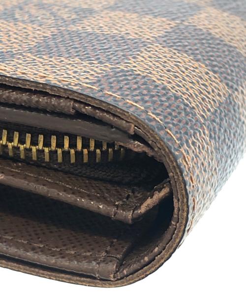 LOUIS VUITTON（ルイ ヴィトン）LOUIS VUITTON (ルイ ヴィトン) ダミエ　ポルトモネ・ビエ・トレゾール ブラウン×ブラックの古着・服飾アイテム