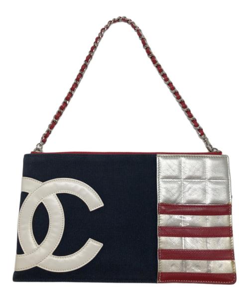 CHANEL（シャネル）CHANEL (シャネル) アクセサリーポーチ　チョコバー　星条旗モチーフの古着・服飾アイテム