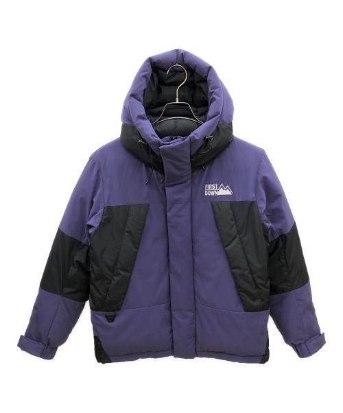 FIRST DOWN（ファーストダウン）FIRST DOWN (ファーストダウン) ダウンジャケット パープル×ブラック サイズ:M（身長154～162）の古着・服飾アイテム