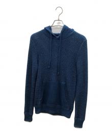 RRL（ダブルアールエル）の古着「ニットフーディー」｜ブルー