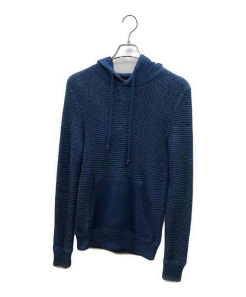 RRL（ダブルアールエル）RRL (ダブルアールエル) ニットフーディー ブルー サイズ:XSの古着・服飾アイテム