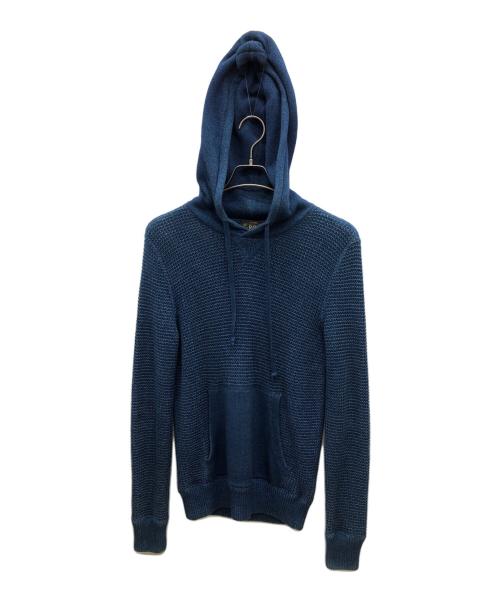 RRL（ダブルアールエル）RRL (ダブルアールエル) ニットフーディー ブルー サイズ:XSの古着・服飾アイテム