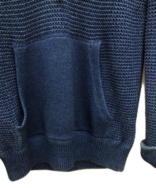 RRL（ダブルアールエル）RRL (ダブルアールエル) ニットフーディー ブルー サイズ:XSの古着・服飾アイテム