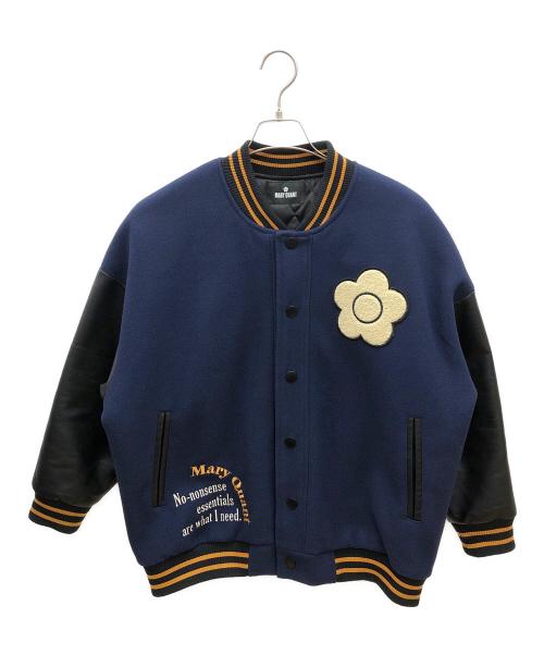 MARY QUANT（マリークヮント）MARY QUANT (マリークヮント) MQスタジャン ブルゾン ネイビー×ブラック サイズ:Mの古着・服飾アイテム