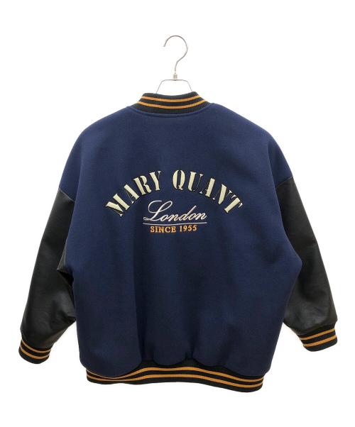 MARY QUANT（マリークヮント）MARY QUANT (マリークヮント) MQスタジャン ブルゾン ネイビー×ブラック サイズ:Mの古着・服飾アイテム