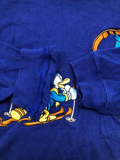 DISNEY（ディズニー）DISNEY (ディズニー) 90s刺繍カットソー　古着 ブルー サイズ:Lの古着・服飾アイテム