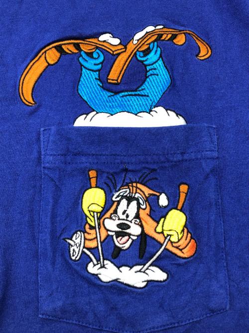 DISNEY（ディズニー）DISNEY (ディズニー) 90s刺繍カットソー　古着 ブルー サイズ:Lの古着・服飾アイテム
