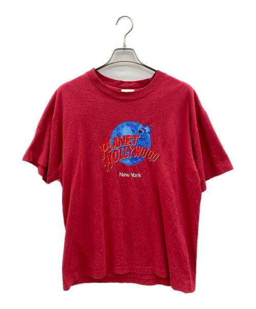 PLANET HOLLYWOOD（プラネットハリウッド）PLANET HOLLYWOOD (プラネットハリウッド) 90sプリントTシャツ　ニューヨーク　シングルステッチ レッド サイズ:Lの古着・服飾アイテム