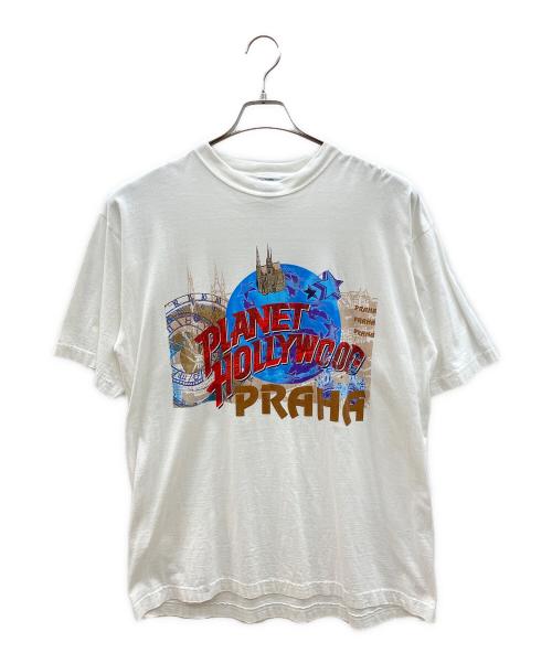 PLANET HOLLYWOOD（プラネットハリウッド）PLANET HOLLYWOOD (プラネットハリウッド) 90sプリントTシャツ　プラハ ホワイト サイズ:XLの古着・服飾アイテム