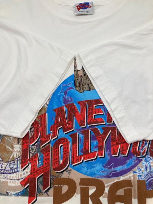 PLANET HOLLYWOOD（プラネットハリウッド）PLANET HOLLYWOOD (プラネットハリウッド) 90sプリントTシャツ　プラハ ホワイト サイズ:XLの古着・服飾アイテム