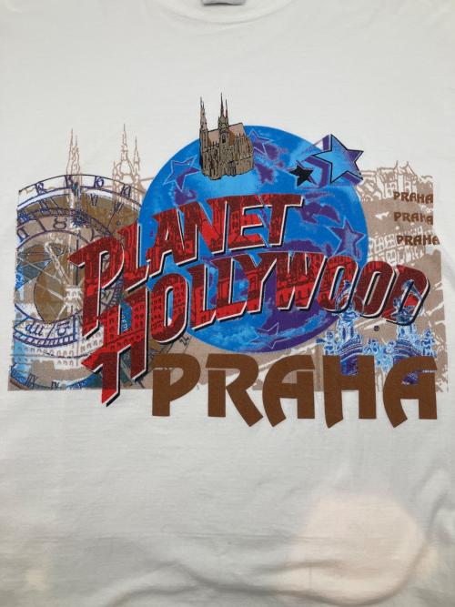 PLANET HOLLYWOOD（プラネットハリウッド）PLANET HOLLYWOOD (プラネットハリウッド) 90sプリントTシャツ　プラハ ホワイト サイズ:XLの古着・服飾アイテム