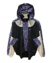 NIKE（ナイキ）の古着「90sナイロンジャケット 黒タグ 古着」｜ブラック×パープル