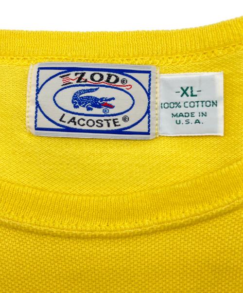 IZOD LACOSTE（アイゾッド ラコステ）IZOD LACOSTE (アイゾッド ラコステ) 70sロゴ刺繍Tシャツ　糸巻きタグ　古着 イエロー×グリーン×ブルー サイズ:XLの古着・服飾アイテム