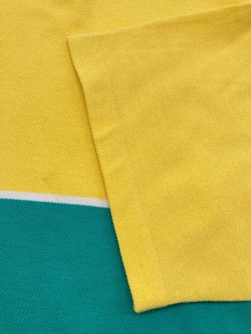 IZOD LACOSTE（アイゾッド ラコステ）IZOD LACOSTE (アイゾッド ラコステ) 70sロゴ刺繍Tシャツ　糸巻きタグ　古着 イエロー×グリーン×ブルー サイズ:XLの古着・服飾アイテム