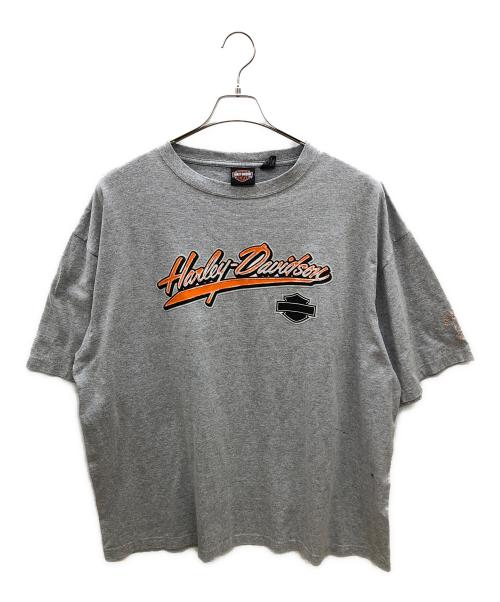 HARLEY-DAVIDSON（ハーレーダビッドソン）HARLEY-DAVIDSON (ハーレーダビッドソン) 00sロゴプリントTシャツ　古着 グレー サイズ:2XLの古着・服飾アイテム