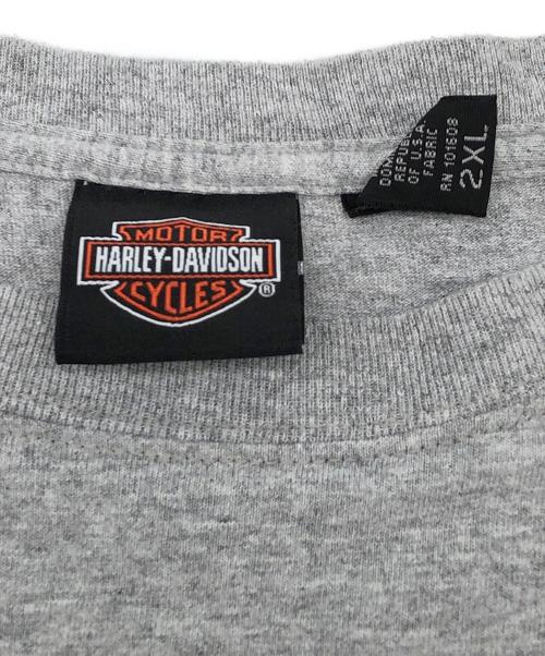 HARLEY-DAVIDSON（ハーレーダビッドソン）HARLEY-DAVIDSON (ハーレーダビッドソン) 00sロゴプリントTシャツ　古着 グレー サイズ:2XLの古着・服飾アイテム