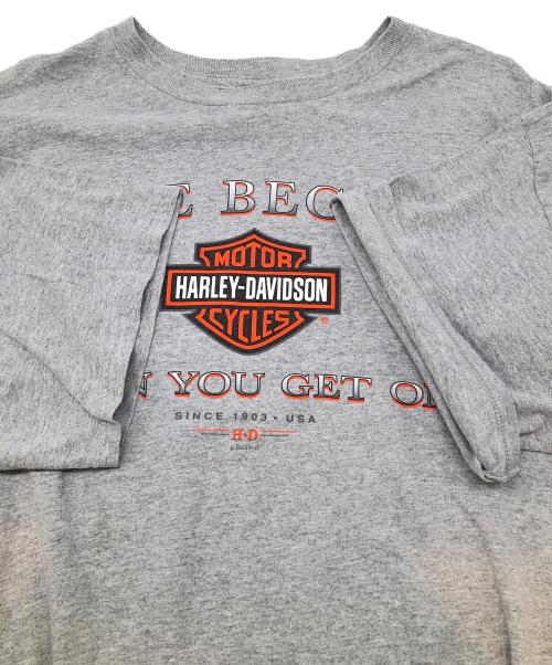 HARLEY-DAVIDSON（ハーレーダビッドソン）HARLEY-DAVIDSON (ハーレーダビッドソン) 00sロゴプリントTシャツ　コピーライト　2003年製 グレー サイズ:2XLの古着・服飾アイテム