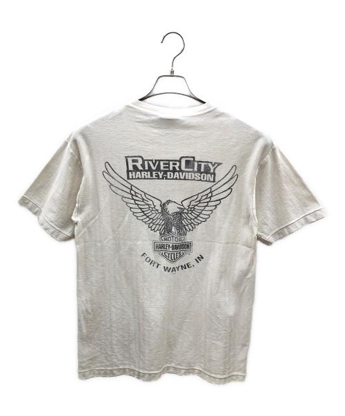 HARLEY-DAVIDSON（ハーレーダビッドソン）HARLEY-DAVIDSON (ハーレーダビッドソン) Cal Cru 90sプリントTシャツ　コピーライト　1998年製 ホワイト サイズ:Mの古着・服飾アイテム
