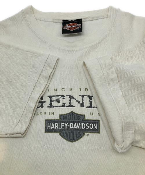 HARLEY-DAVIDSON（ハーレーダビッドソン）HARLEY-DAVIDSON (ハーレーダビッドソン) Cal Cru 90sプリントTシャツ　コピーライト　1998年製 ホワイト サイズ:Mの古着・服飾アイテム