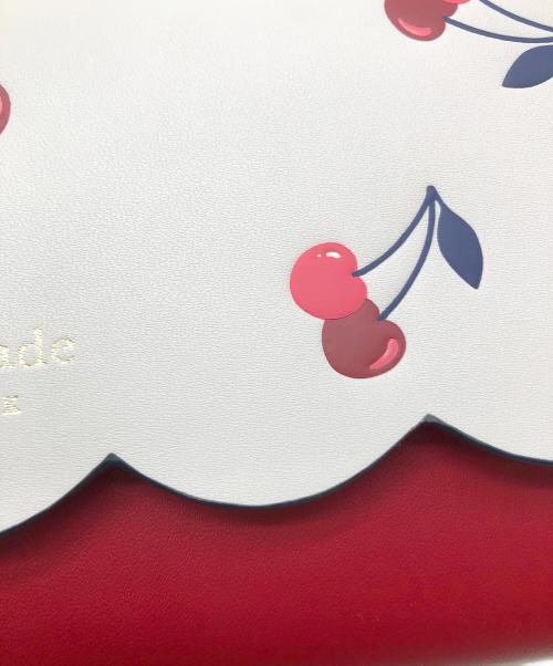 Kate Spade（ケイトスペード）Kate Spade (ケイトスペード) ショルダーウォレット レッド×ホワイトの古着・服飾アイテム